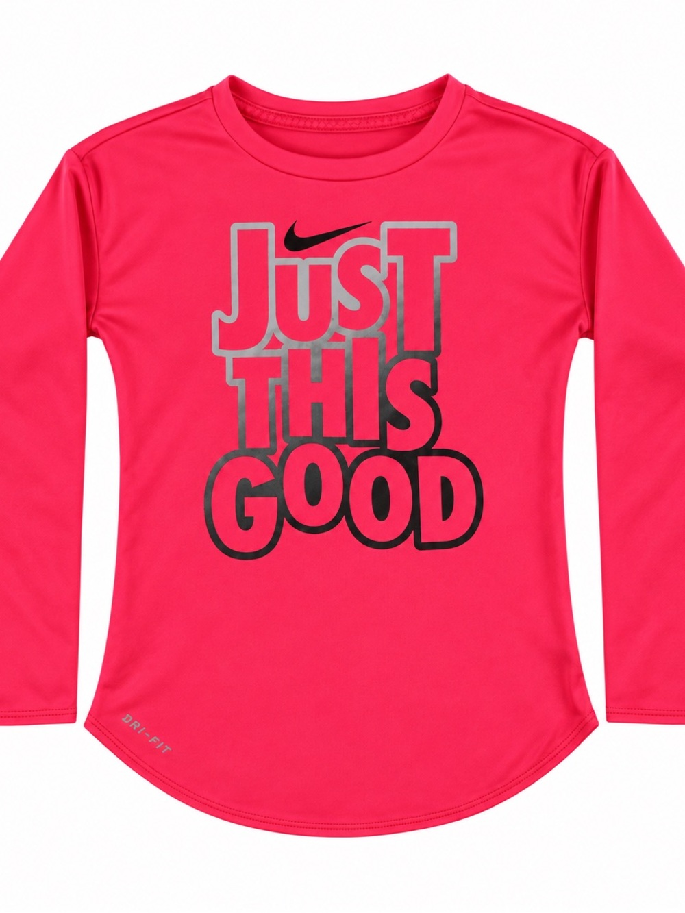 Nike Kids' Pink 'Just This Good' Long-Sleeve Top, Size M (6)
